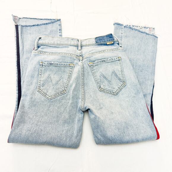 Mother Superior The Insider Crop Step Fray Thanks, Again Racer Denim Jean Sz 24 - Picture 5 of 10